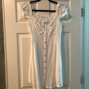 Vici Collection White Eyelet Peasant Dress Medium